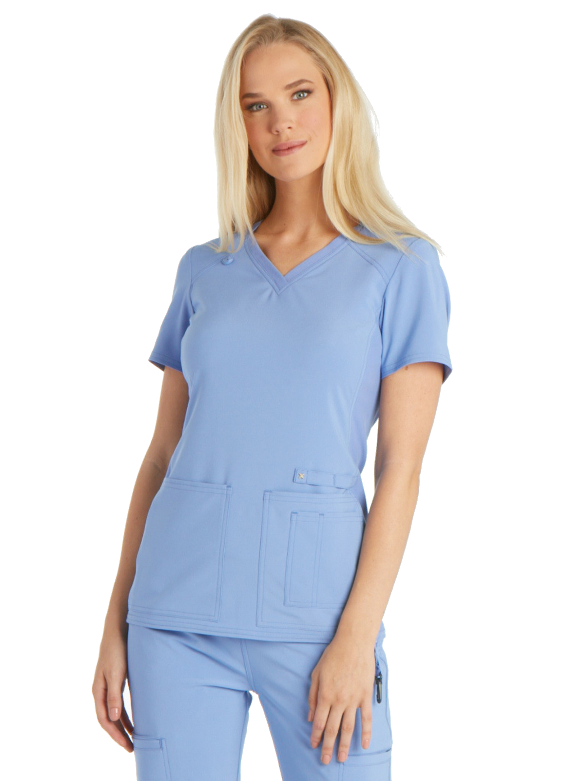 Cherokee - iFlex - Women's 2 Pocket V-Neck Knit Side Panel Top 15