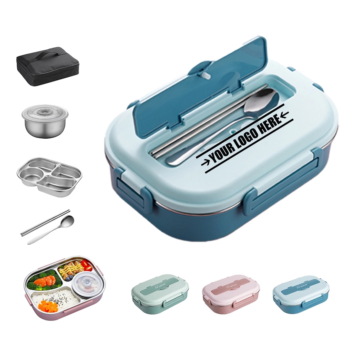 Stainless Steel Bpa-Free Bento Box With Cutlery 3
