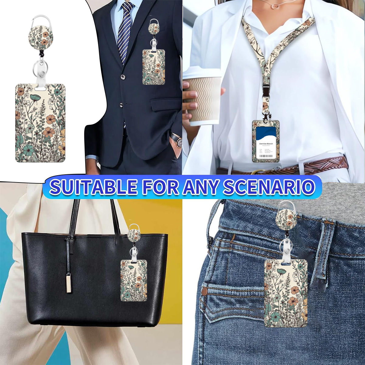 3-in-1 Badge Holder W/ Lanyard & Retractable Reel Clip 8