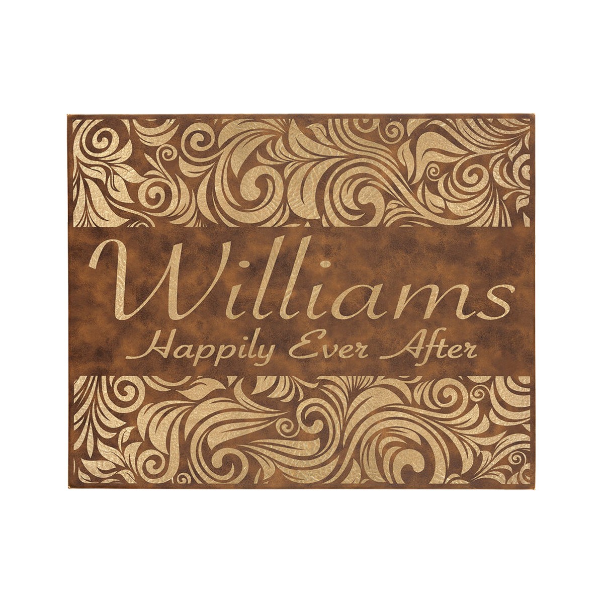 16" x 20" Rustic/Gold Leatherette Wall Decor