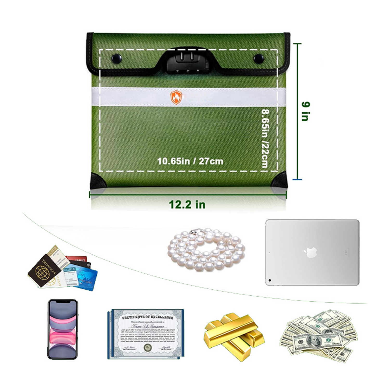 Fireproof and waterproof document bag 3