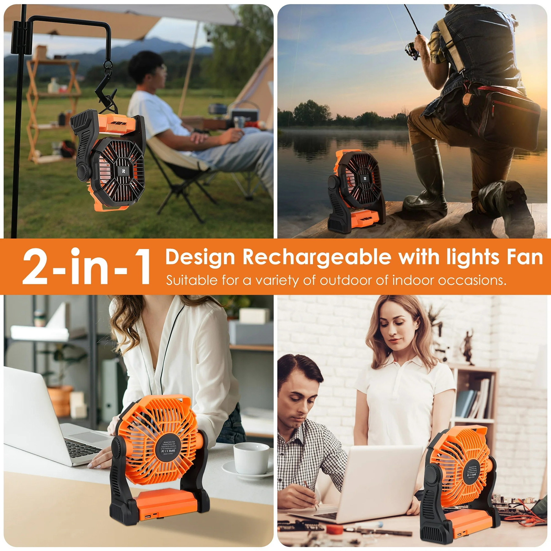 7800mAh Portable Battery Operated Outdoor Fan 2