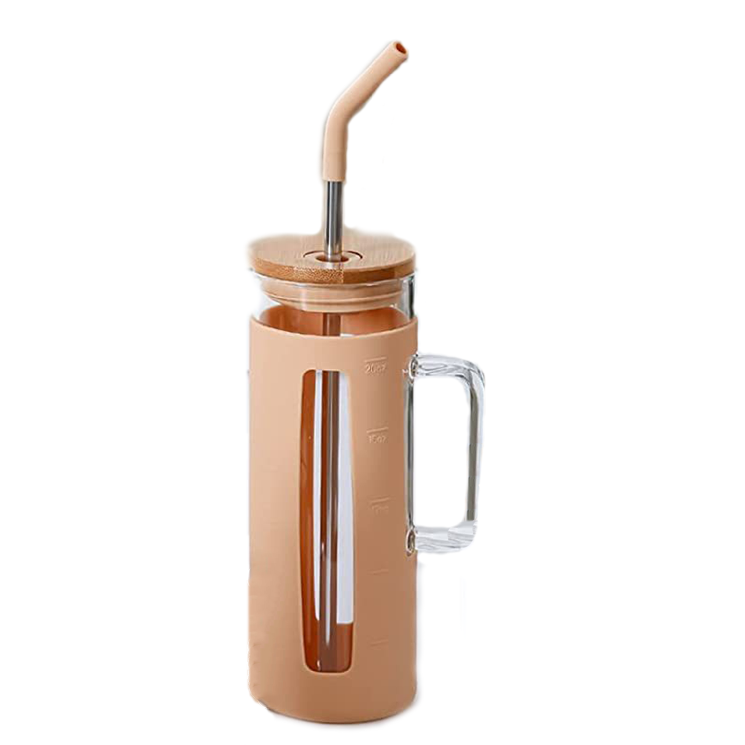 20oz BPA Free Glass Straw Tumbler w/ Handle 6
