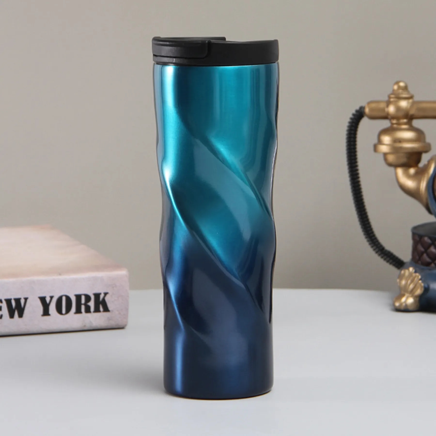 17 Oz. Spiral Gradient Color Stainless Steel Vacuum Cup 16