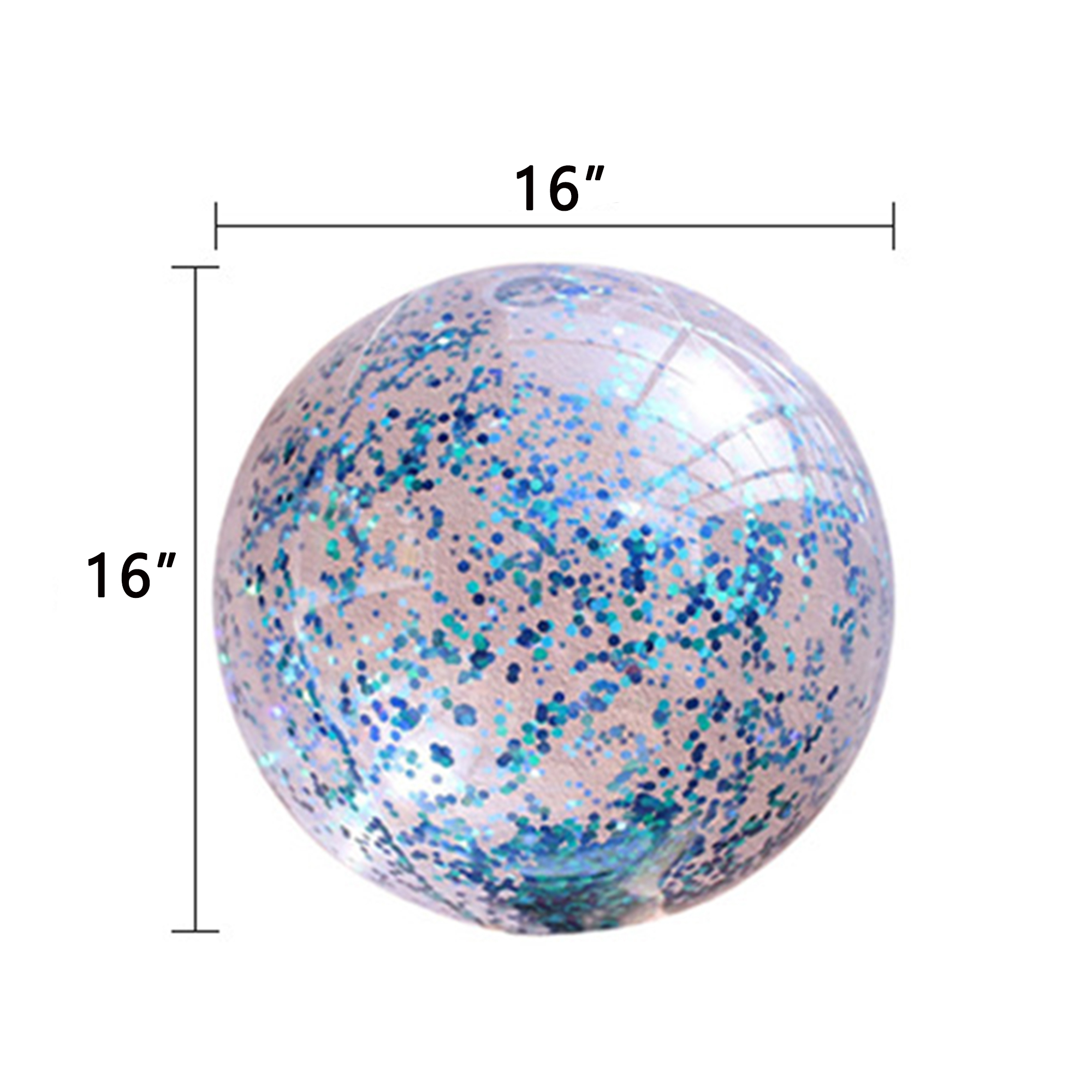 Sparkly Clear Round Inflatable Beach Ball 9