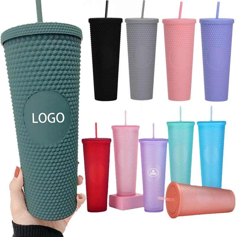 Studded Tumbler With Lid And Straw 24Oz Double Wall 3