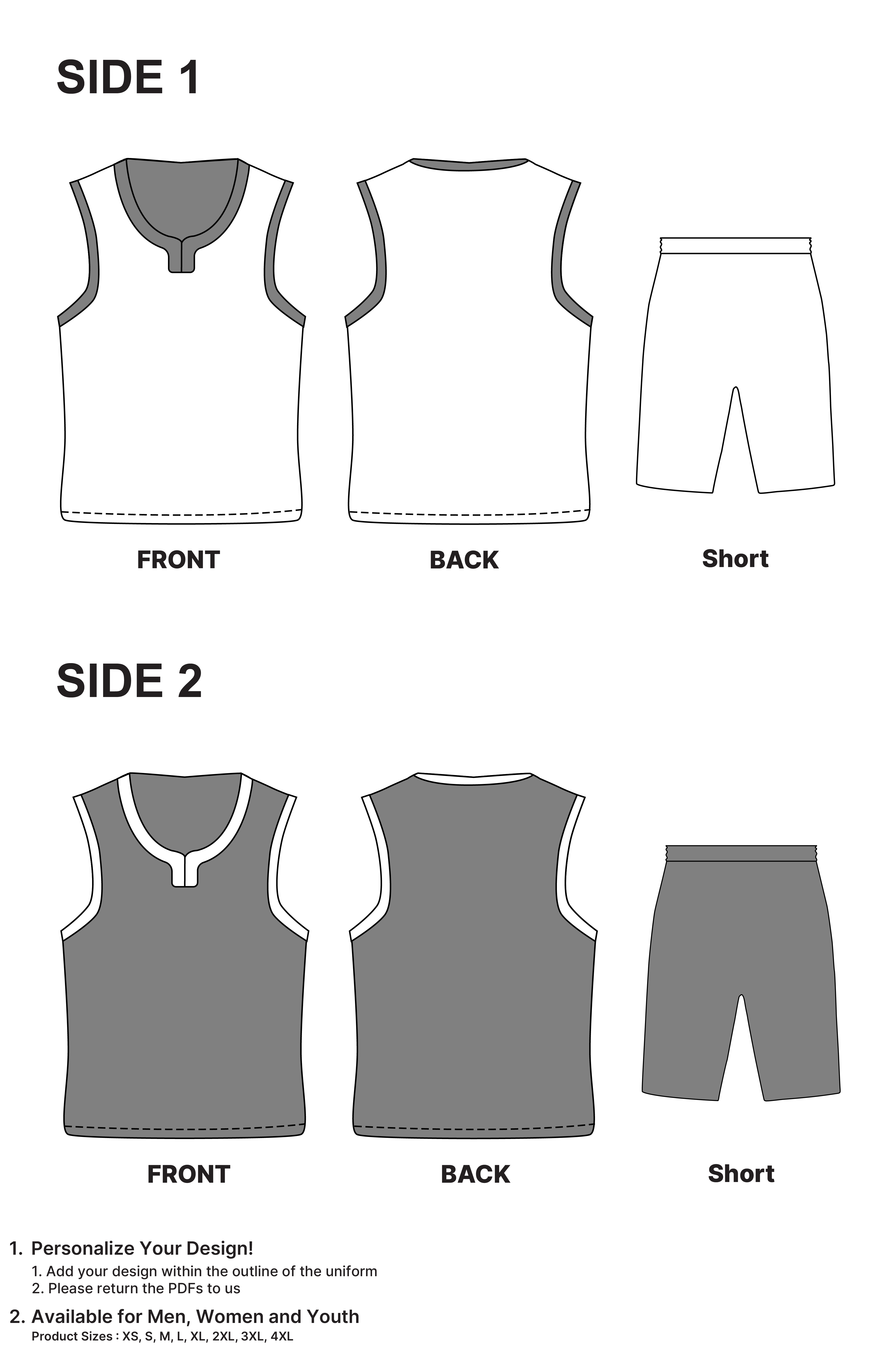 Reversible Personalized Basketball Uniform - Jersey and Shorts Set 6