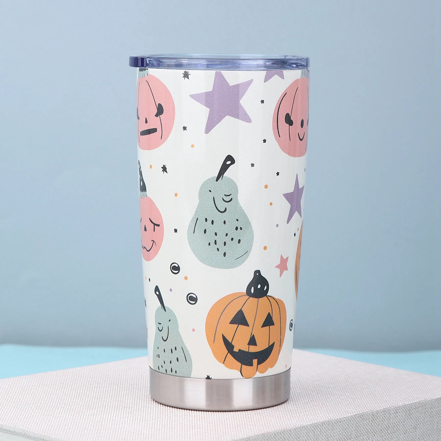 20 Oz. Double Wall Christmas/Halloween Tumbler with Lid 2