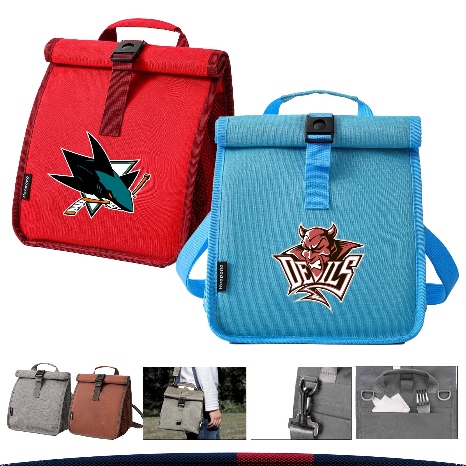 Zynor Foldable Roll-Top Insulated Lunch Bag 3