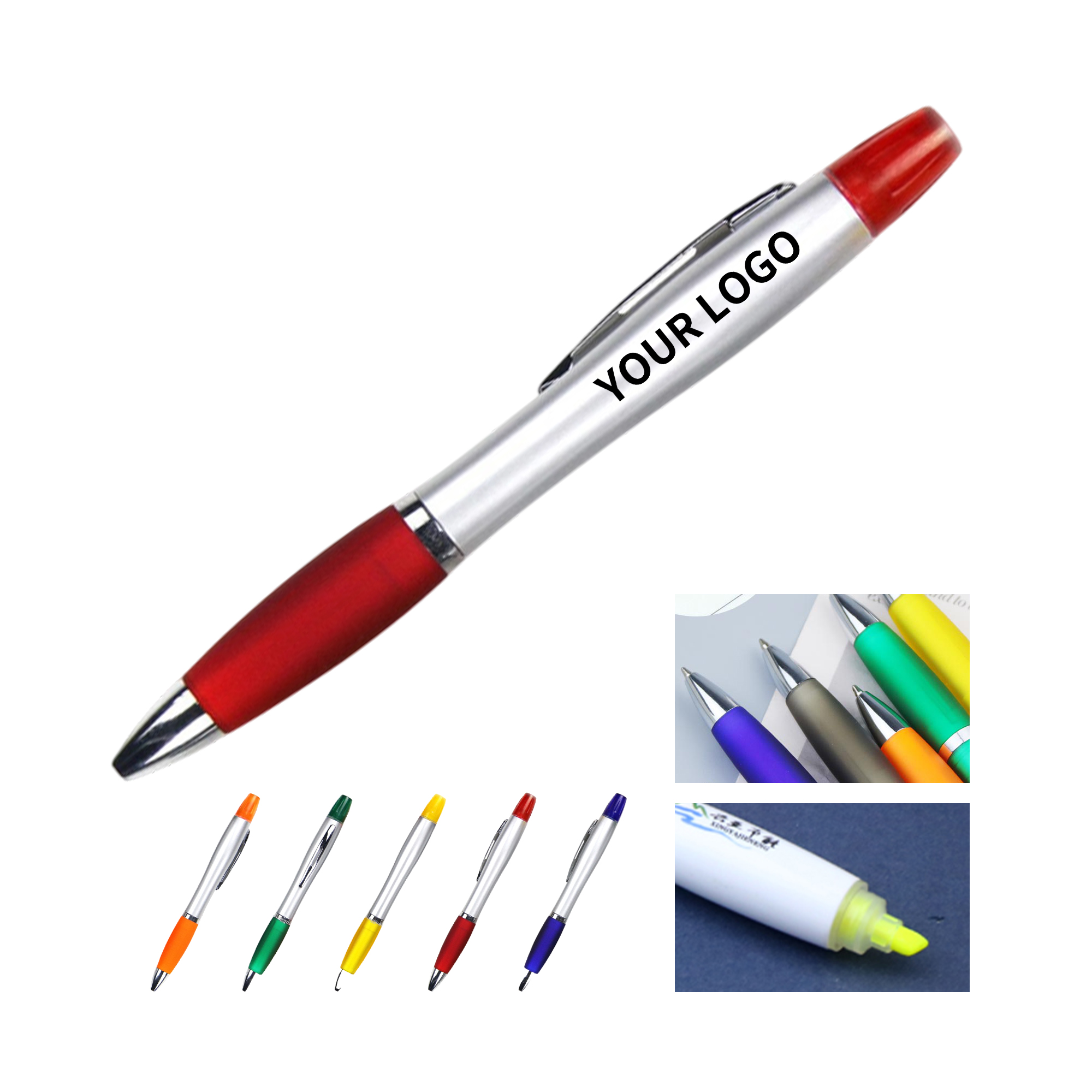 ABS Plastic 3" 1 Stylus Highlighter Ballpoint Pen With Comfort Grip 1