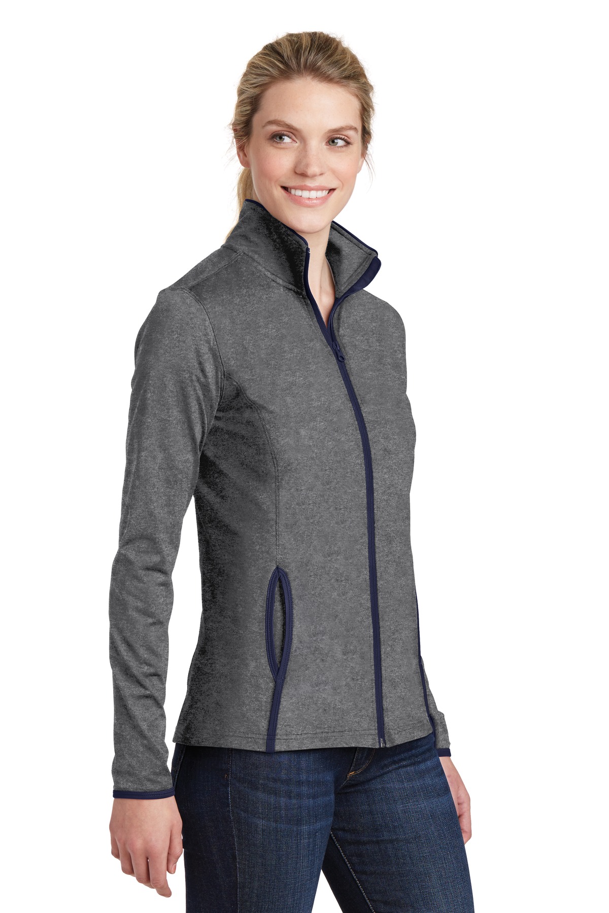 Sport-Tek Women's Sport-Wick Stretch Contrast Full-Zip Jacket. LST853 3