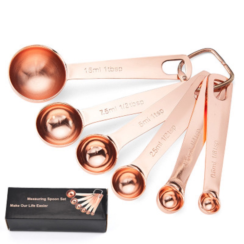 6pcs Rose-gold Measuring Spoons Set 2