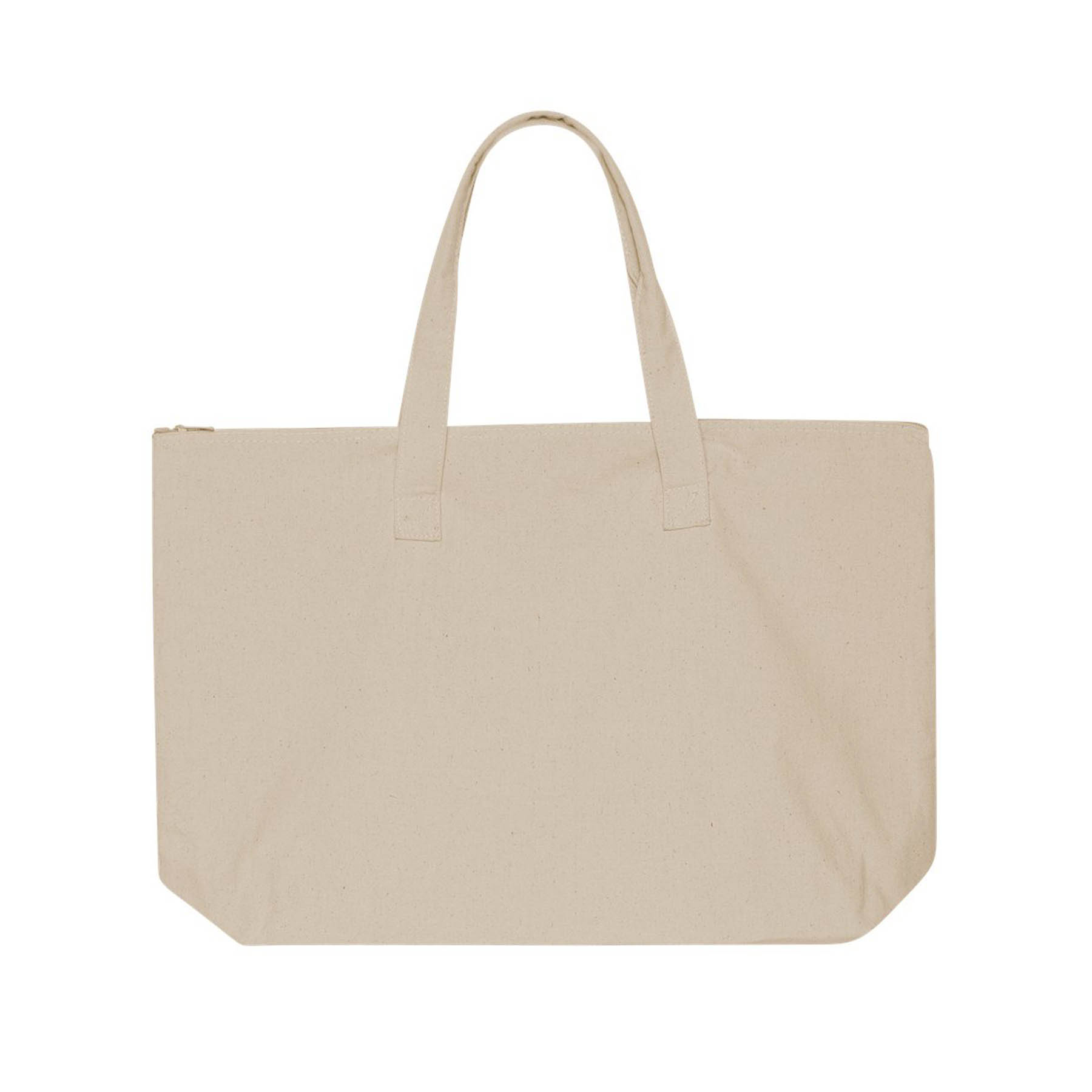 10 oz. Large Natural Zippered Canvas Tote 3