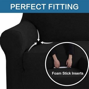 100% Polyester Non Slip Soft Couch Double-Seat Elastic Sofa 3