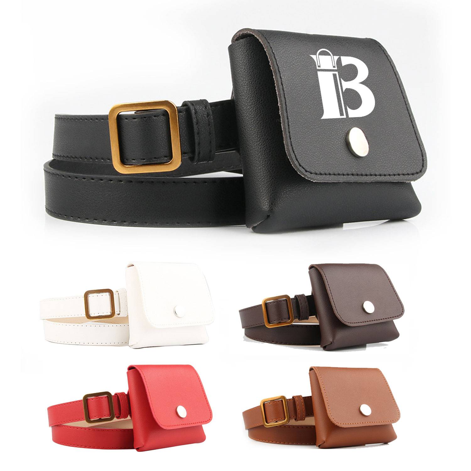 PU Leather Multi Pocket Belt Bag 2
