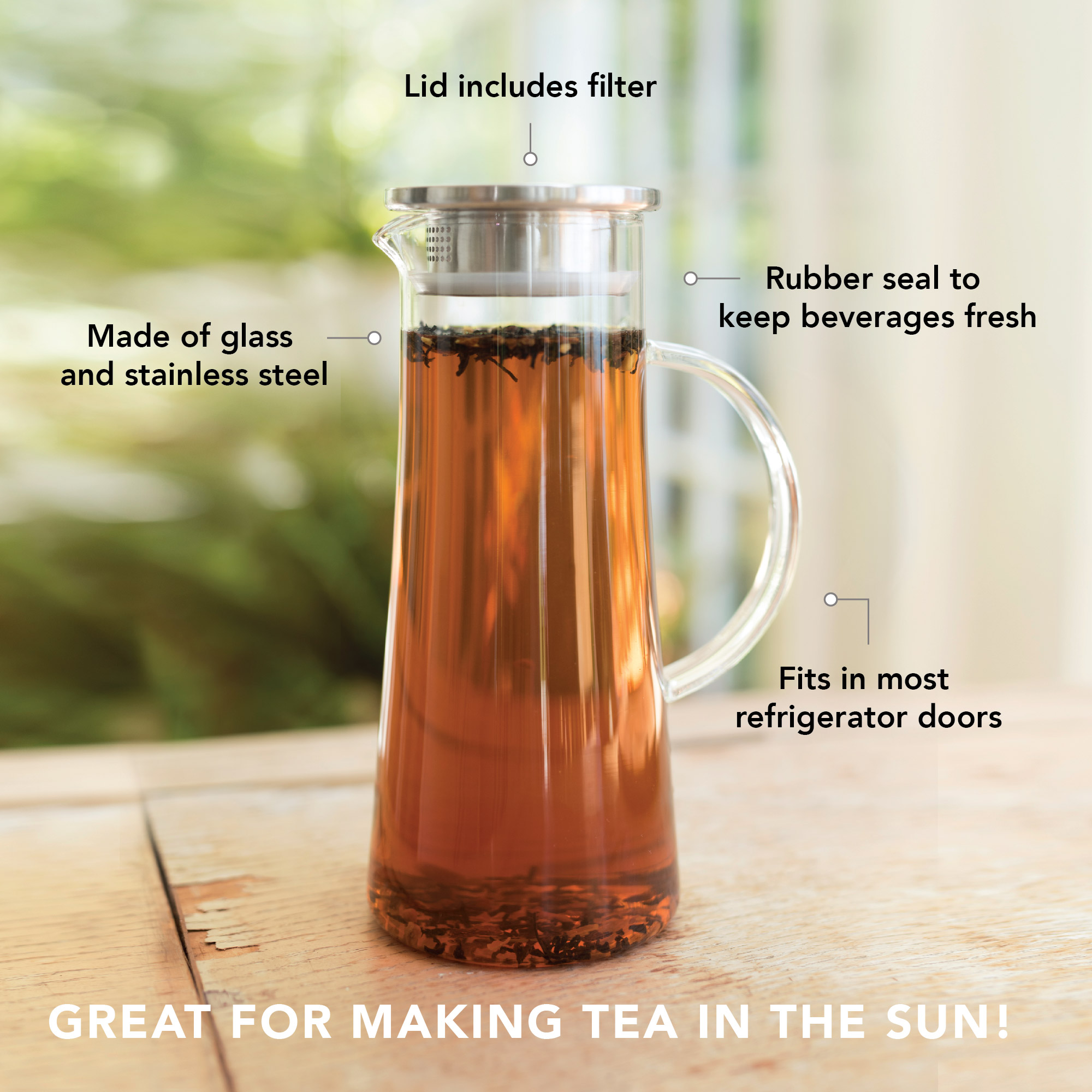 Pinky Up® Charlie Glass Iced Tea Carafe 7