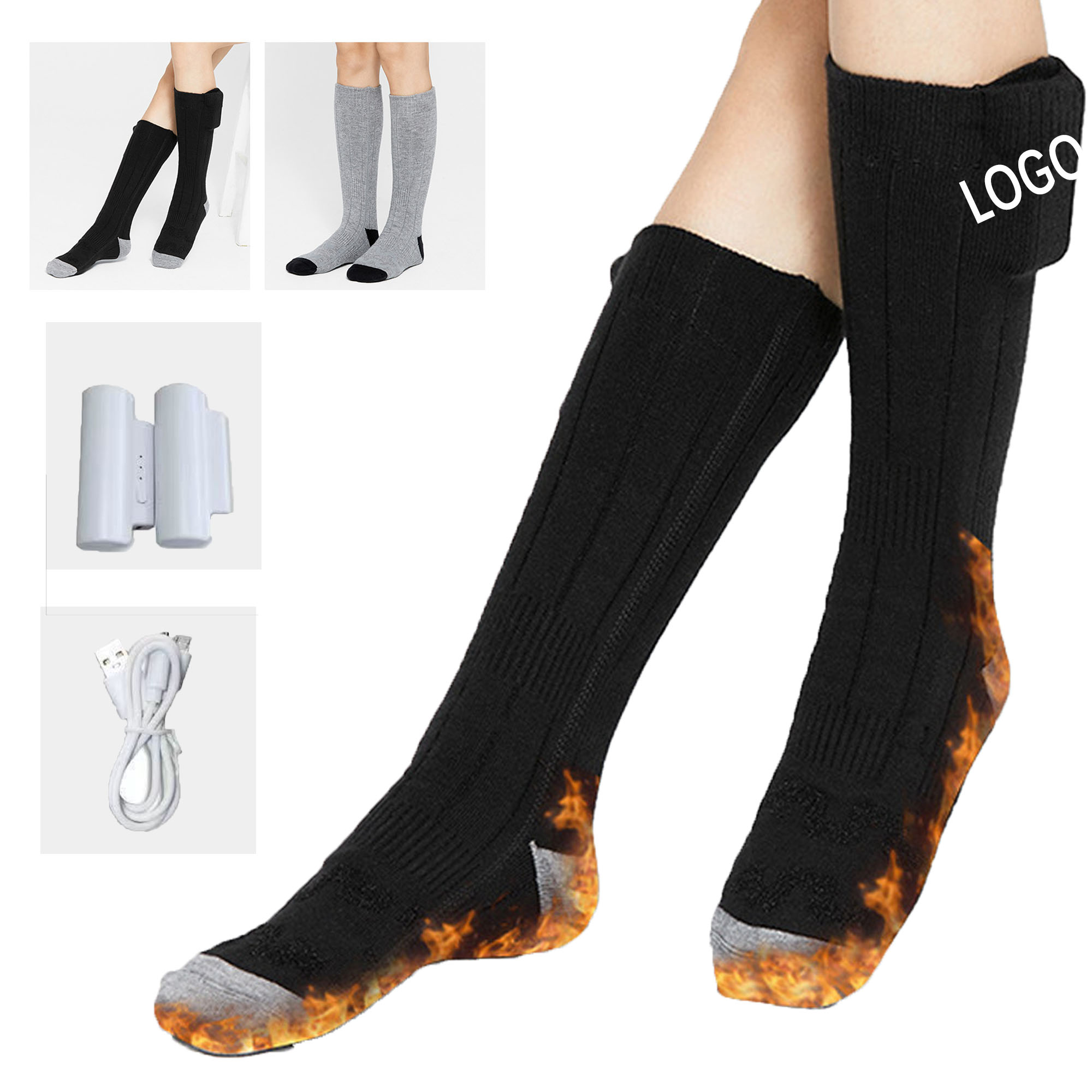 Cotton Rechargeable Electric Heated Socks 4