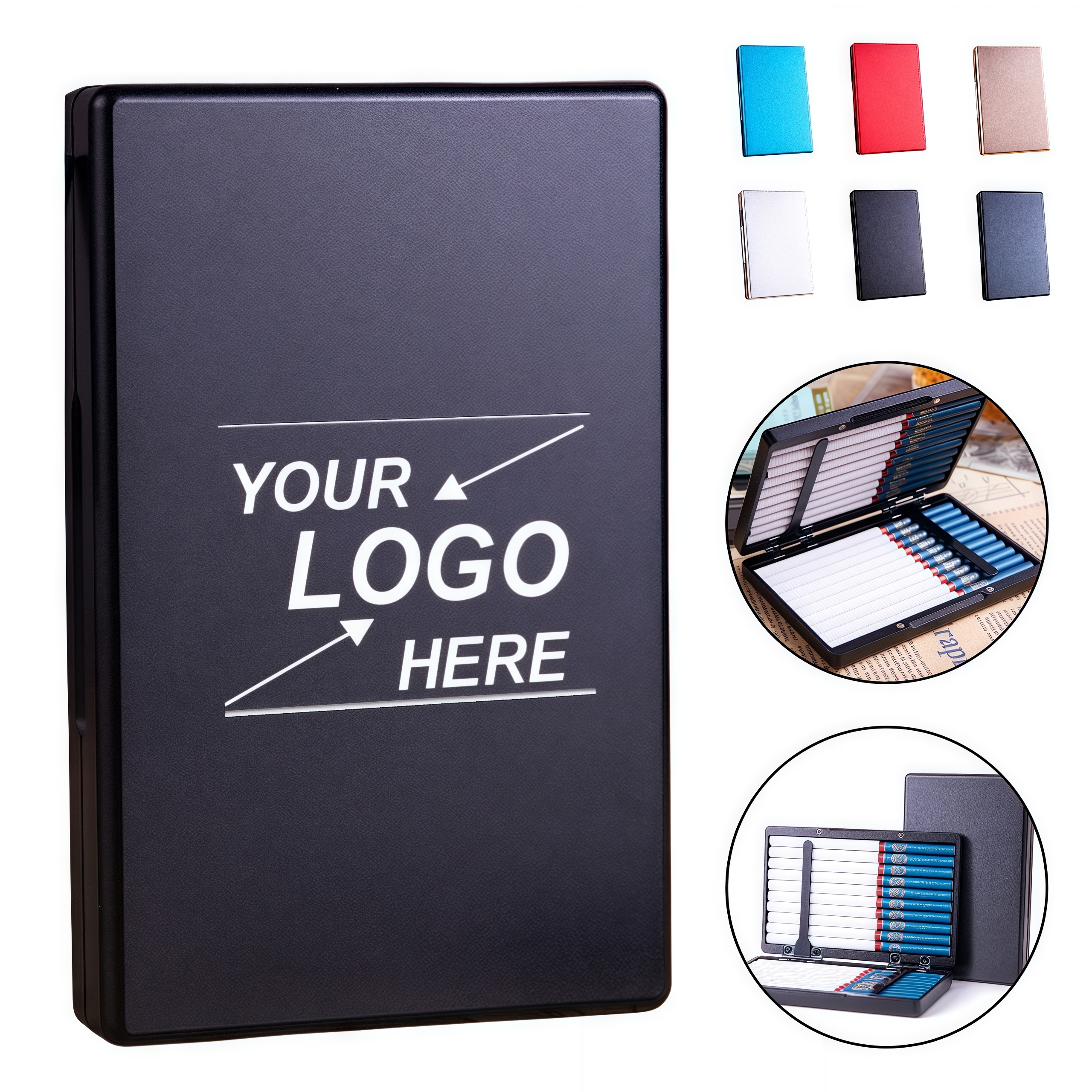 Aluminum Alloy Brushed Metal Cigarette Case with Magnetic Closure 1