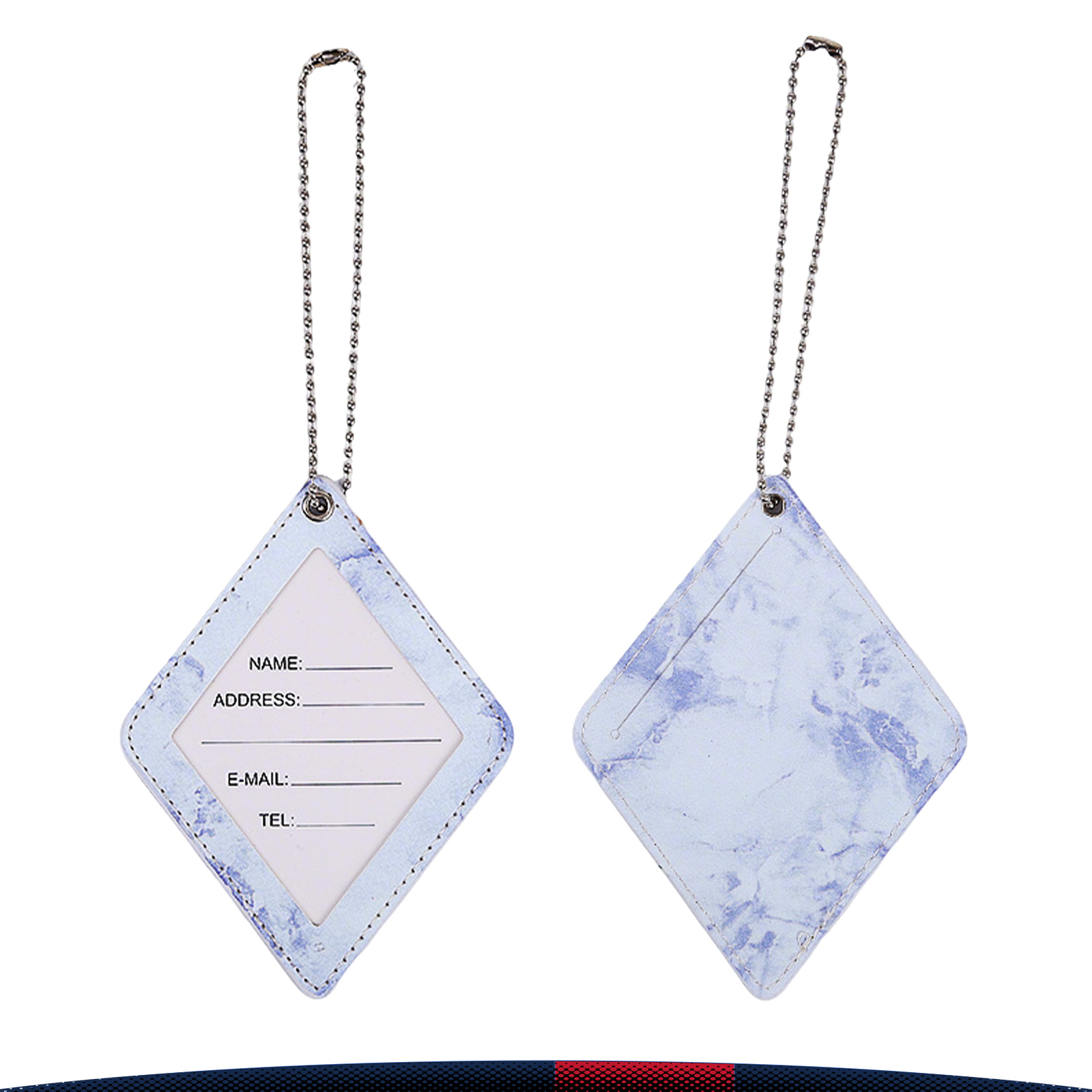 Kelune Diamond-Shaped Marble Pattern PU Leather Luggage Tag 1