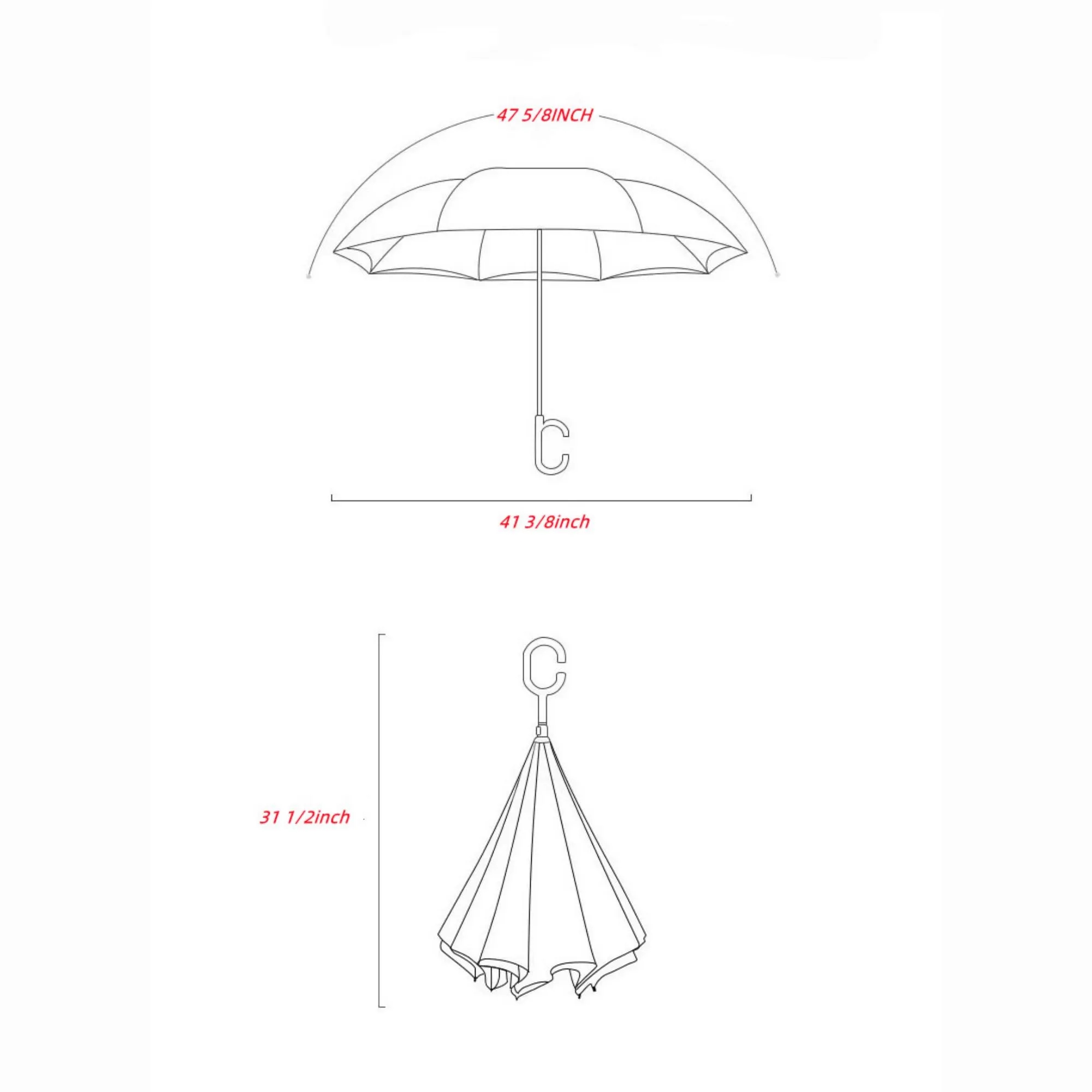 C Type Car Reverse Umbrella 2
