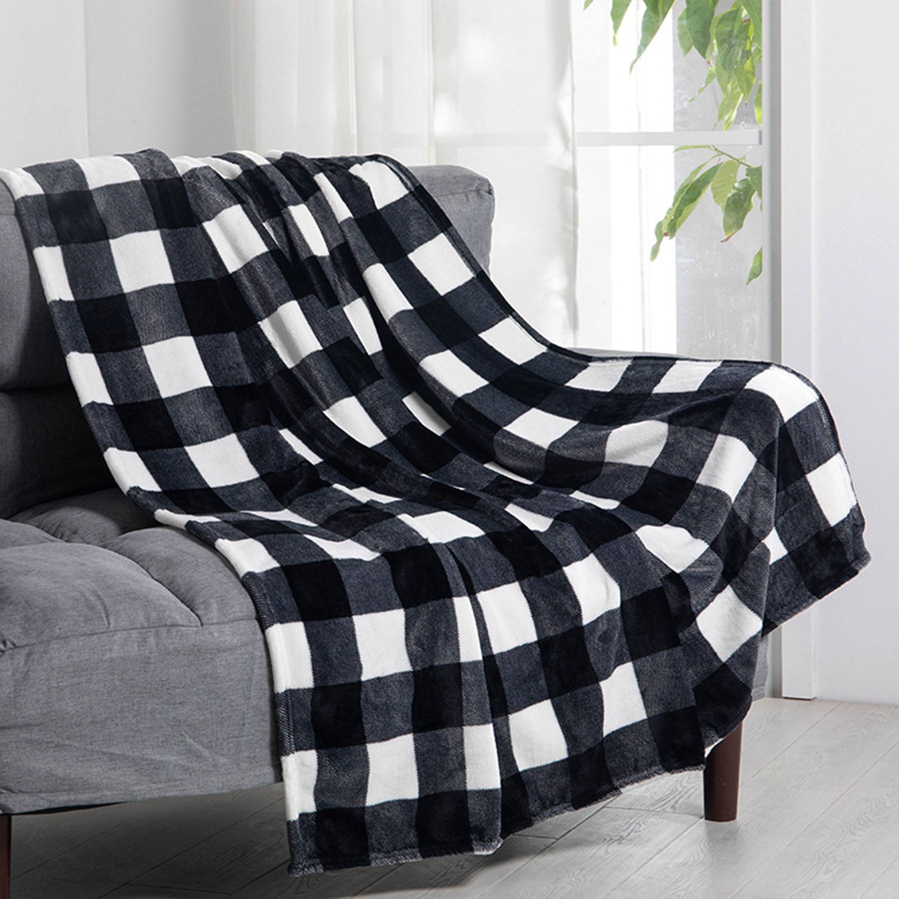 Polyester double-sided fleece plaid blanket 2