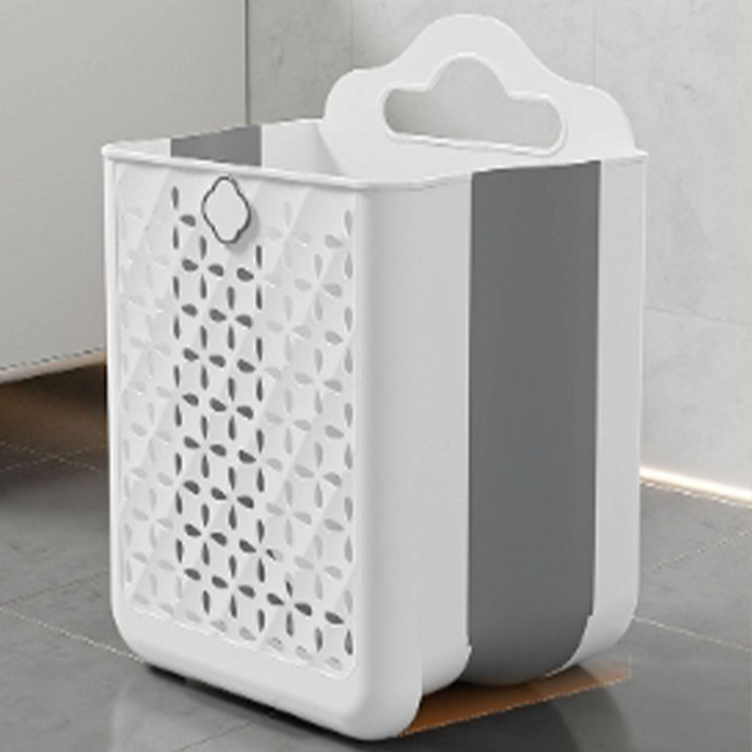 Household wall-mounted foldable dirty clothes storage basket 2