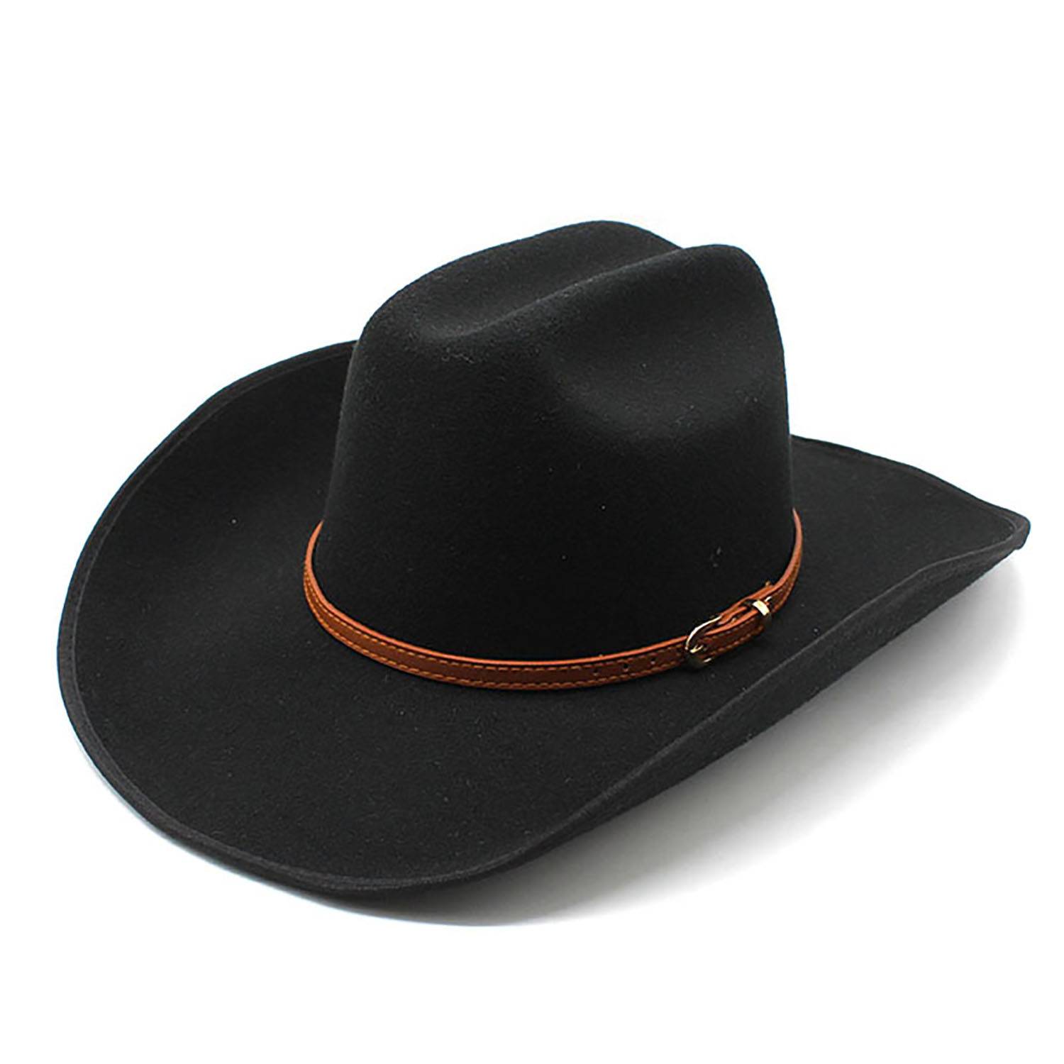 Classic Wool Cowboy Hat with Metallic Buckle 15