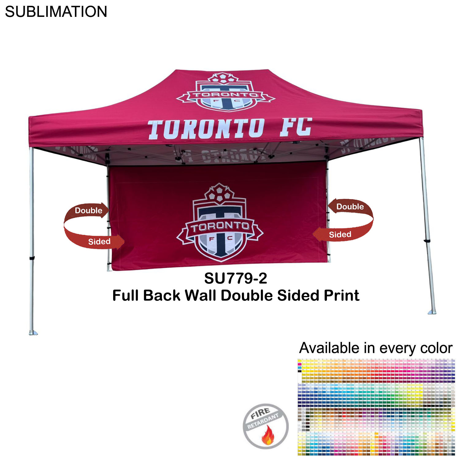 48Hr Quick Ship - Full 15' Back Wall for 10x15 Tent Kit, Sublimated, Double Sided Print 5