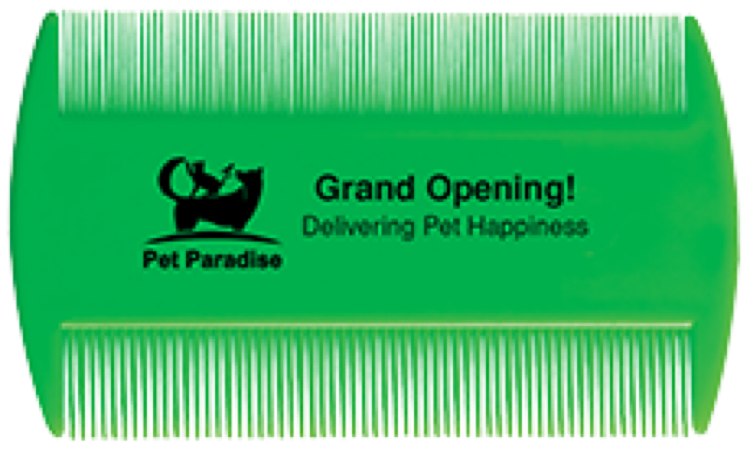 Green Neon Flea Comb (3.5" x 2.063")