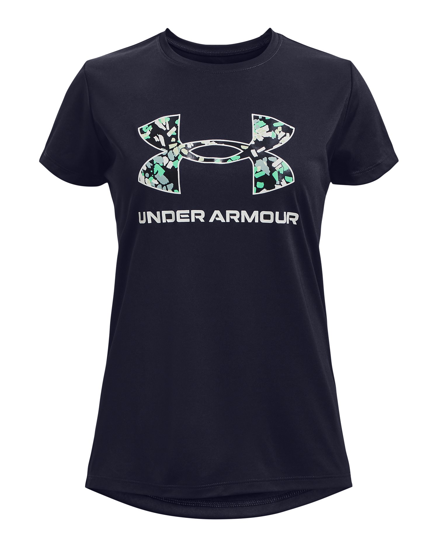 Girls' UA Tech Solid Print Big Logo Short Sleeve 5