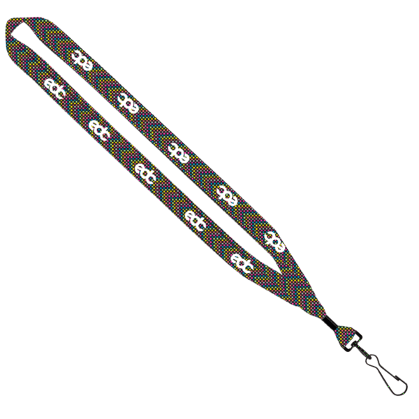 3/4" Dye-Sublimated Lanyard with Metal Crimp & Metal Split-Ring 2