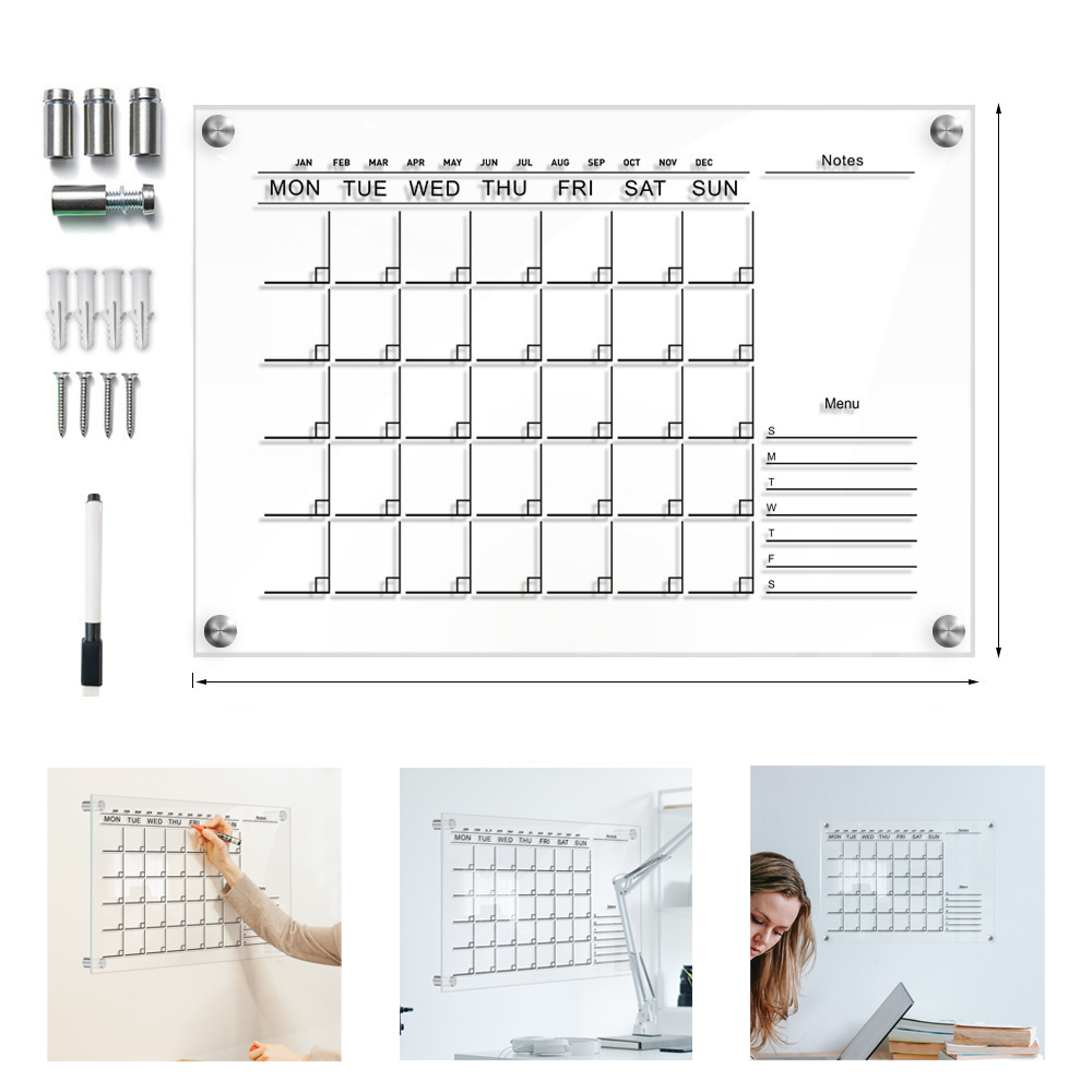 Acrylic wall hanging calendar, erasable transparent message writing board 5