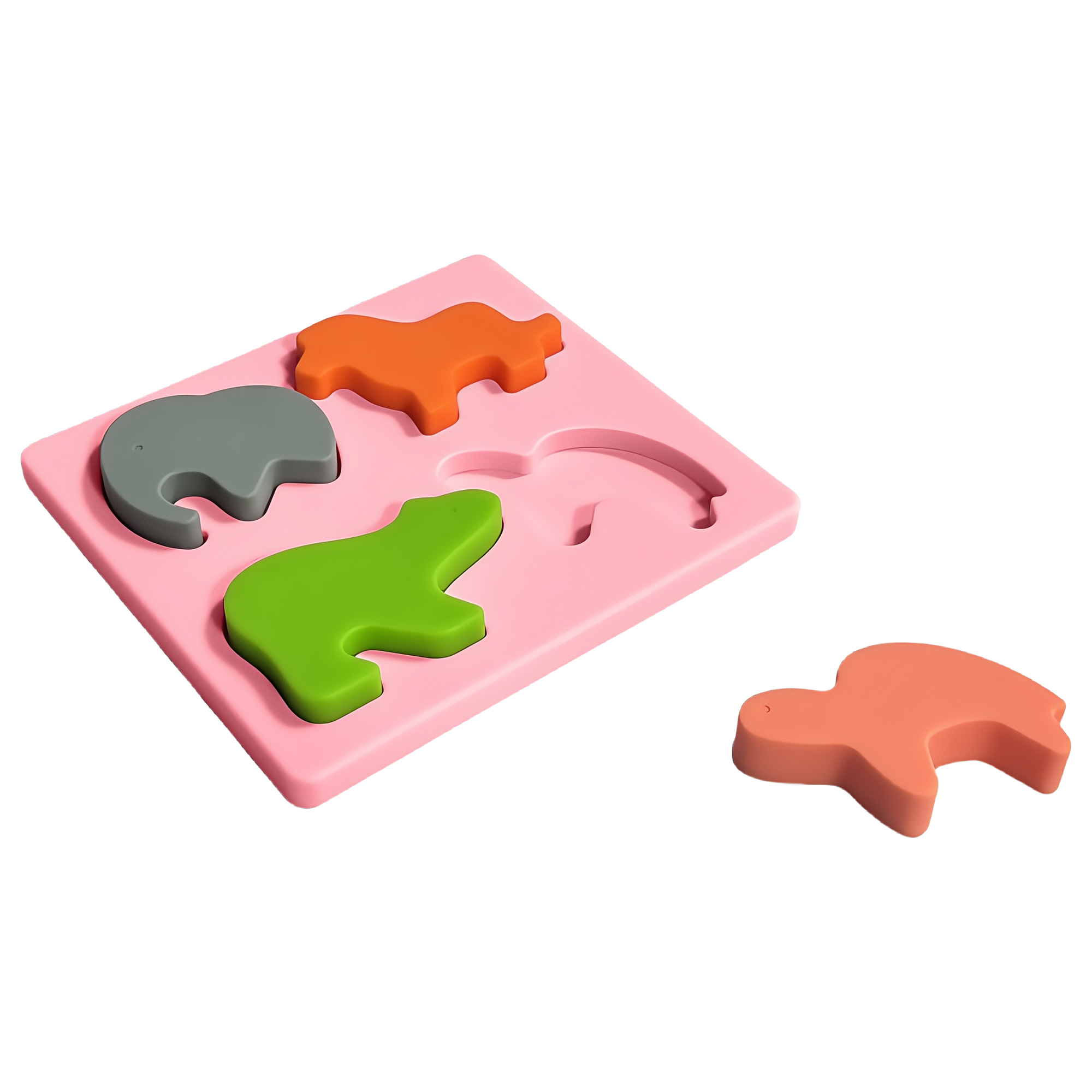 Soft Silicone Puzzle Mat for Kids - Early Learning Educational Toy with 3D Animal Shapes 4