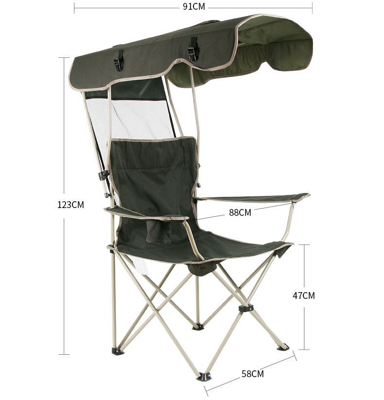 Foldable Beach Chair w/ Sunshade 2