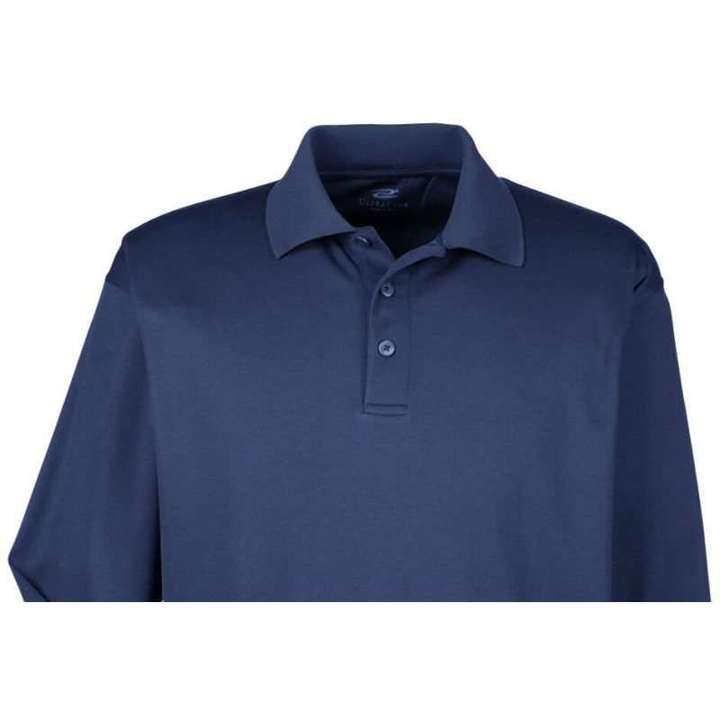 UltraClub Adult Cool & Dry Long-Sleeve Mesh Piqué Polo 4