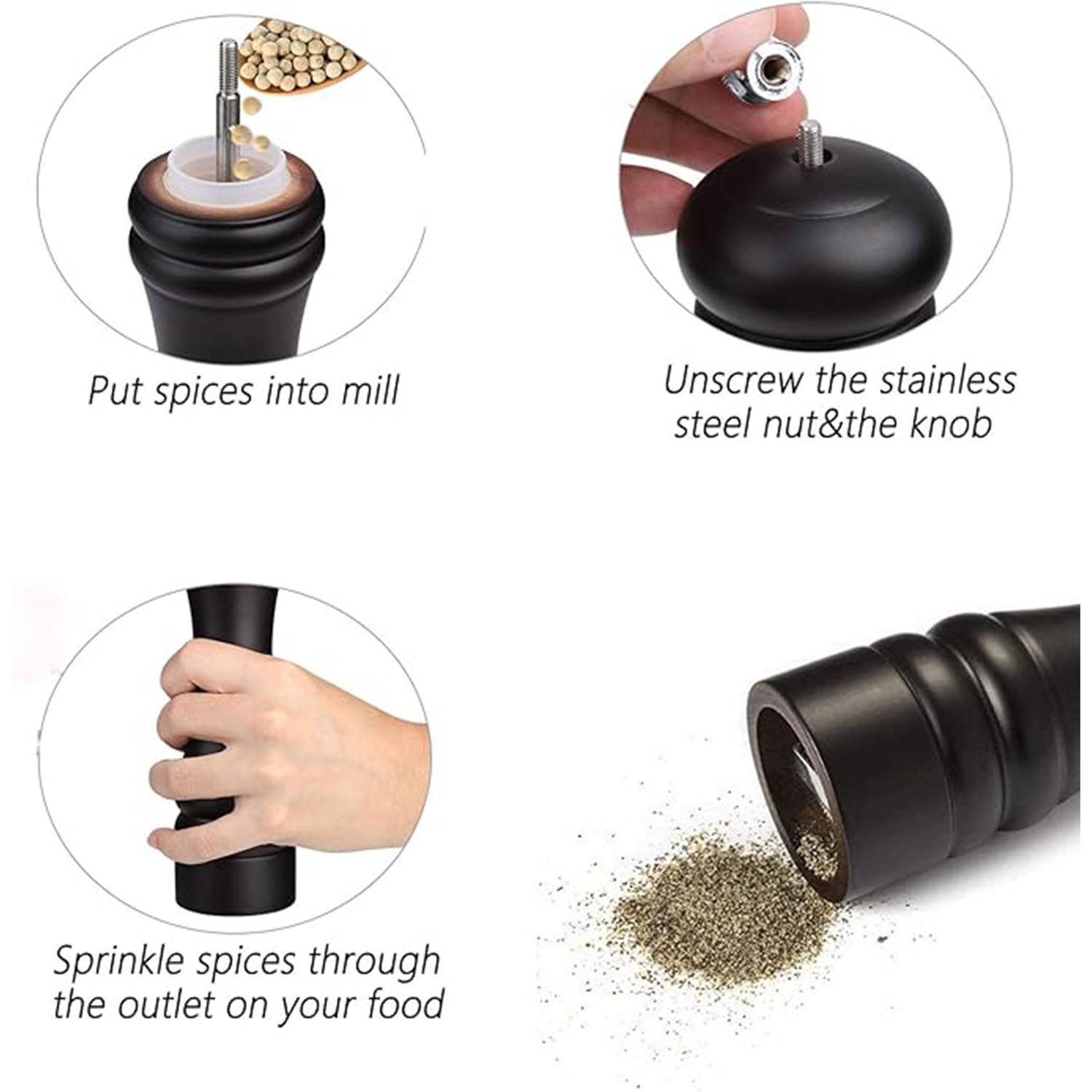 Salt Pepper Grinder Set 3