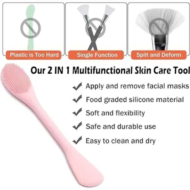 Dual End Silicone Facial Mask Brush 2