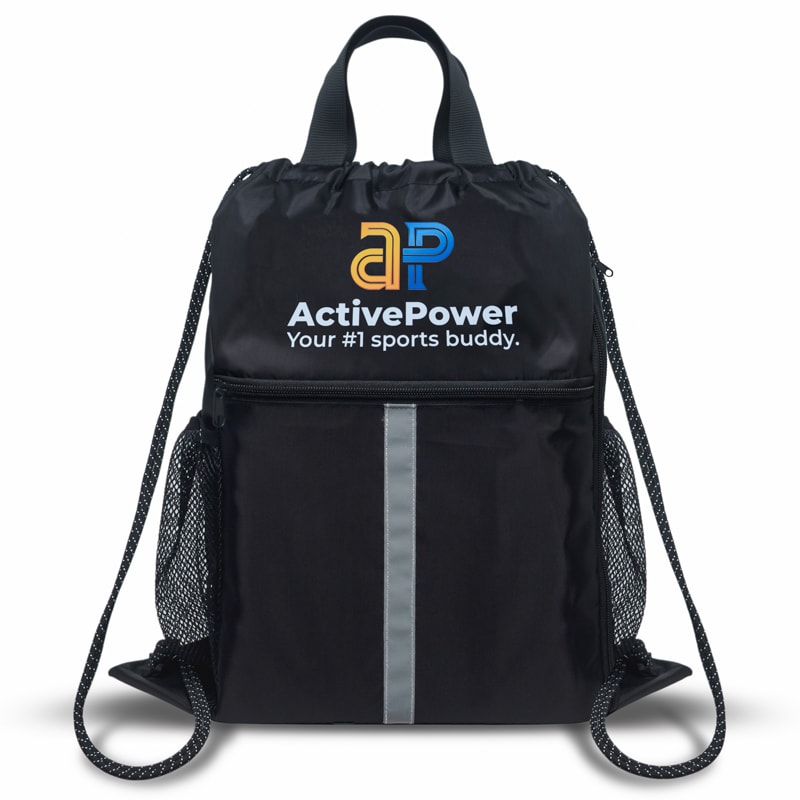 Drawstring Sports Backpack Bags With Bottle Holders 19