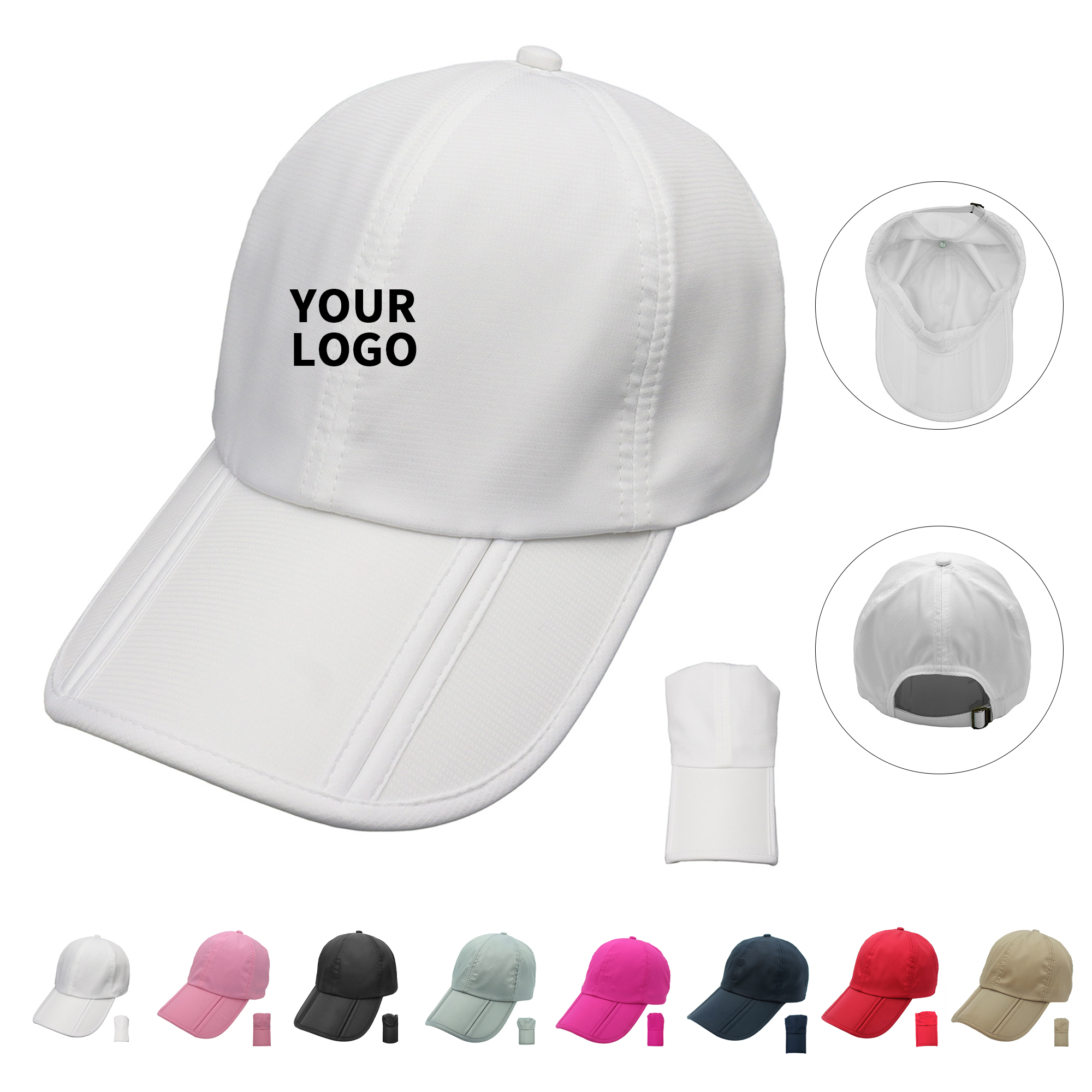 Polyester Foldable Waterproof Baseball Cap With UPF Protection 7