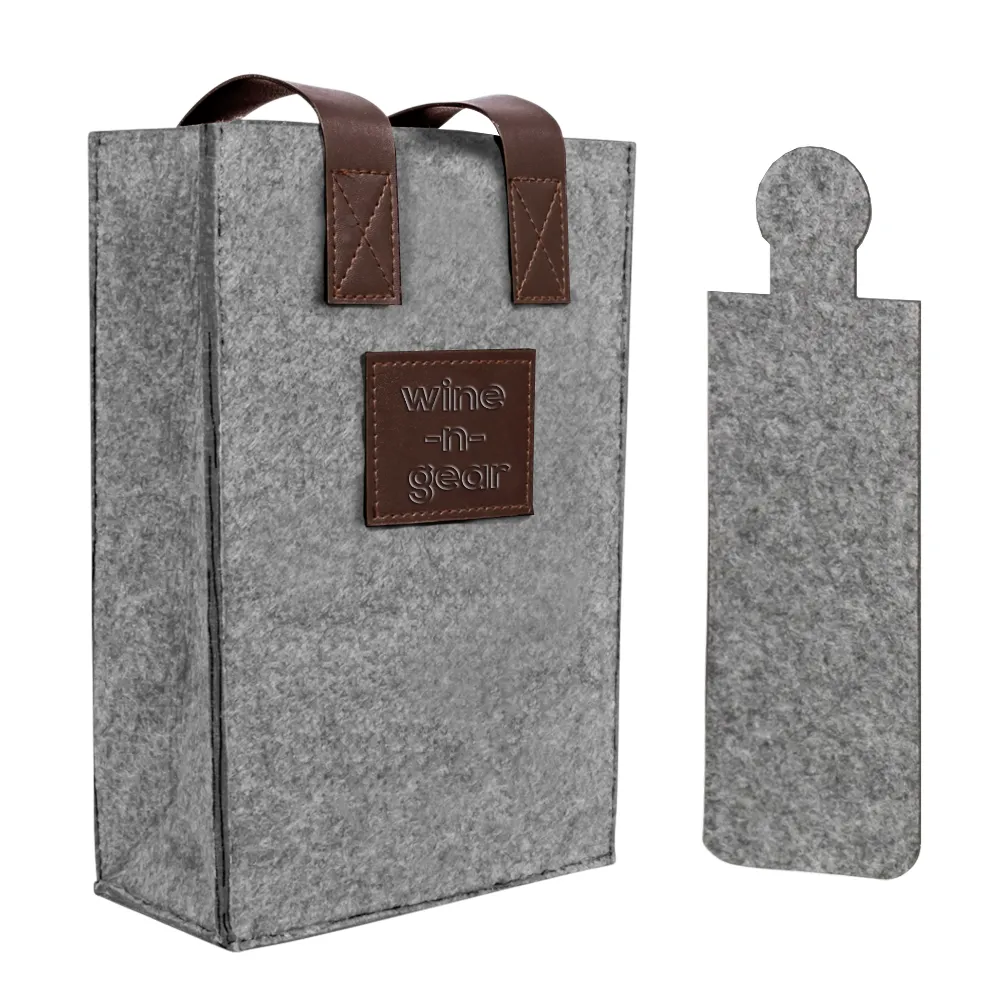 2-Bottle Felt Wine Tote 1