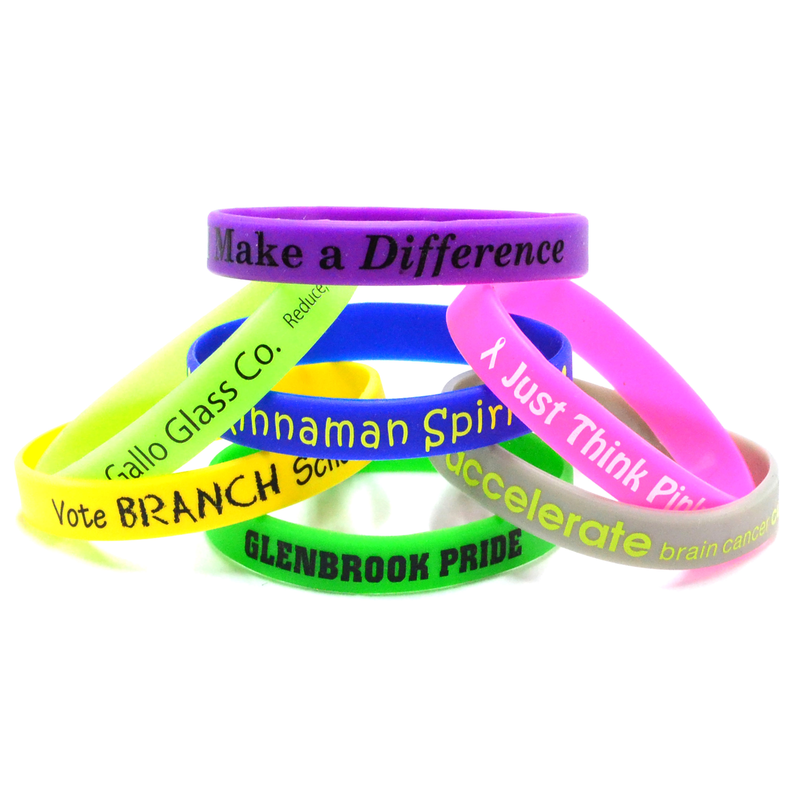 1/2" Printed Silicone Wristband Bracelet - RUSH 18