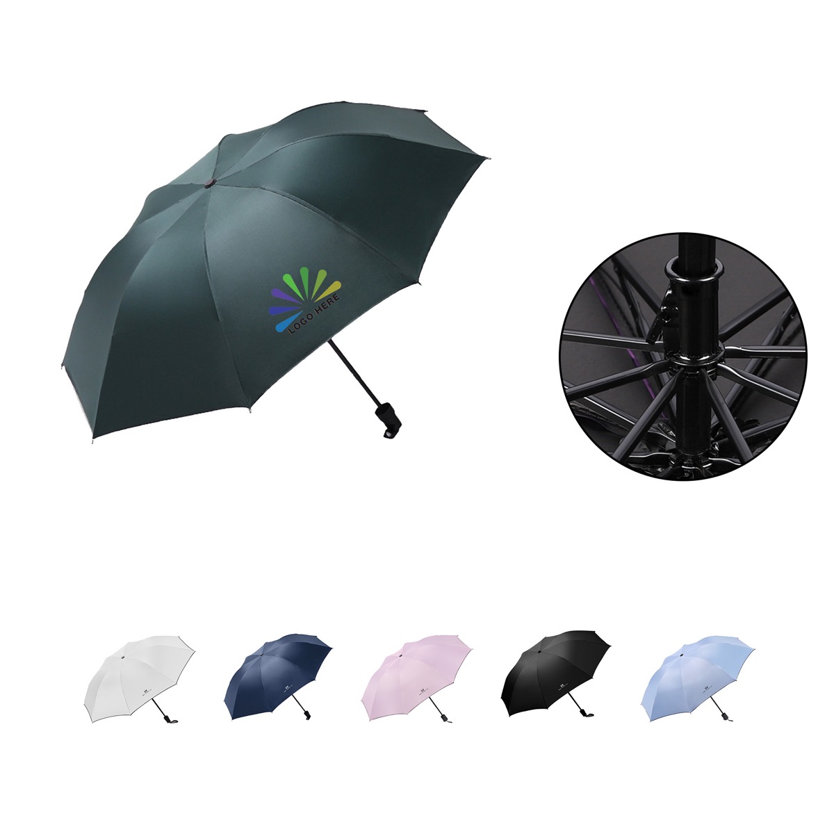 Customizable Manual Folding Sun Umbrella 3
