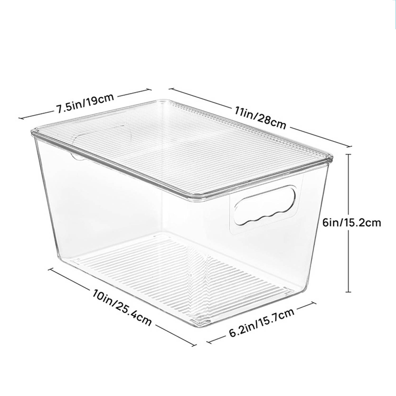 6-pack Clear Stackable Organizers and Storage Bins w/ Lids 2