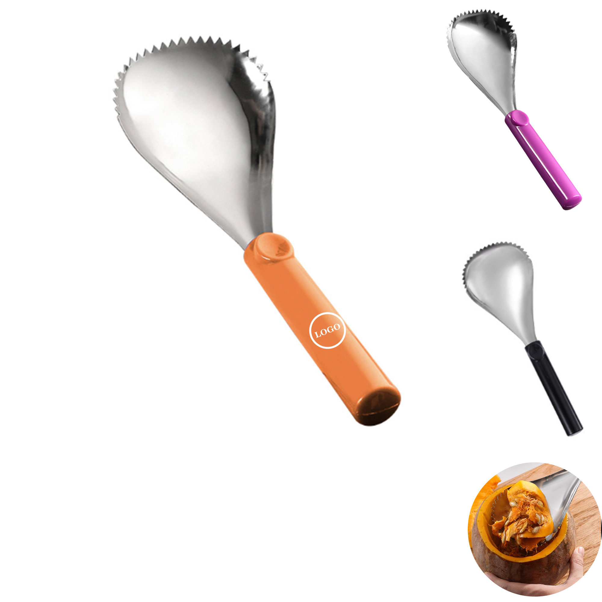 Pumpkin Carving Scoop with Serrated Edge 2