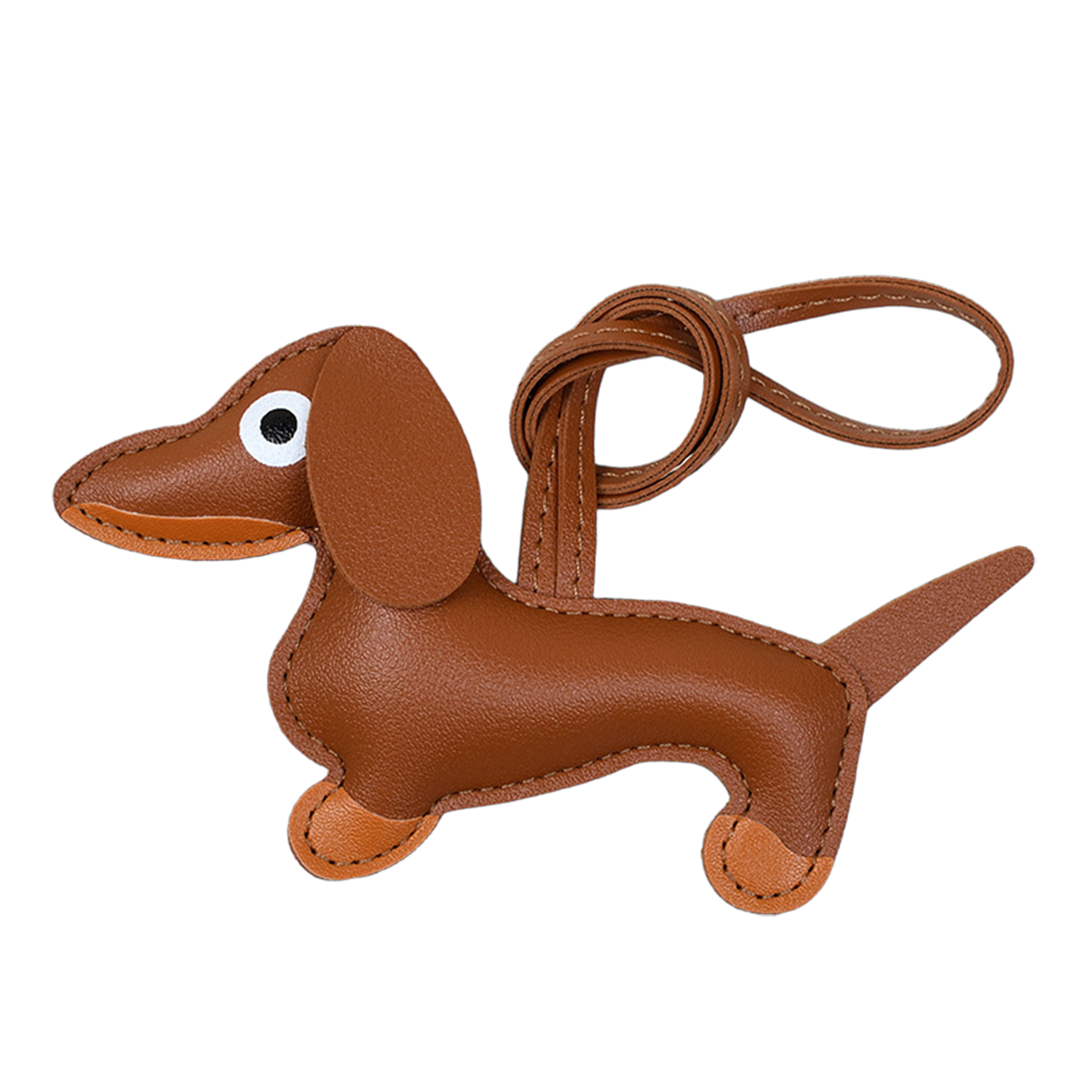 Pu Leather Cartoon Cute Dachshund Shape Vintage Key Chain 4