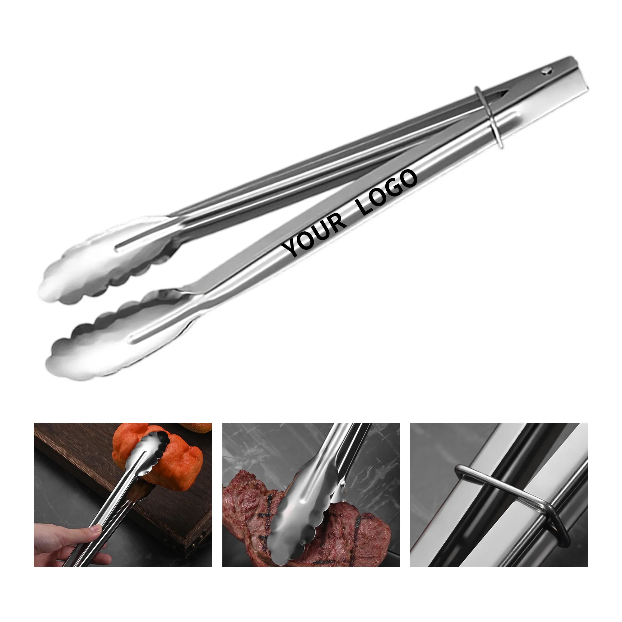 Stainless Steel BBQ Grilling Tongs 3