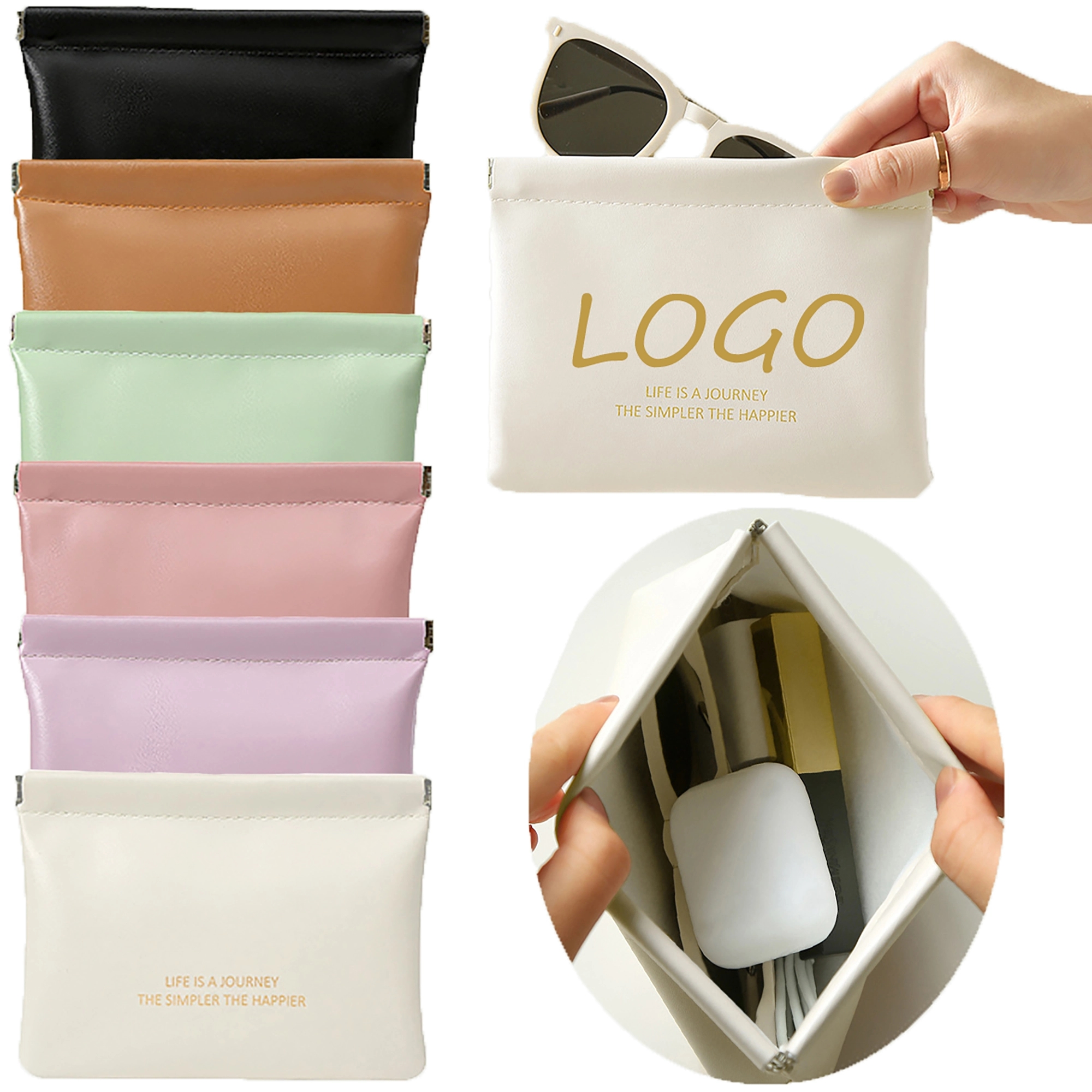 MOQ 100pcs Metal Clips Multifunctional Storage Makeup Bag