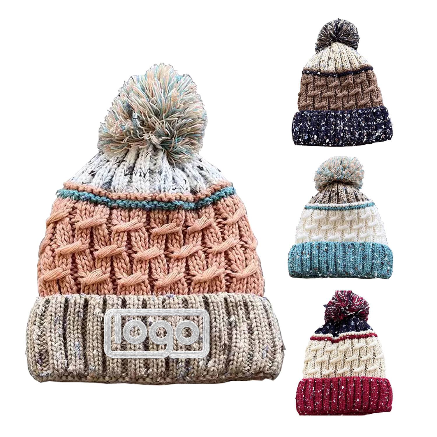 Mixed Color Striped Velvet Beanie Hat 6