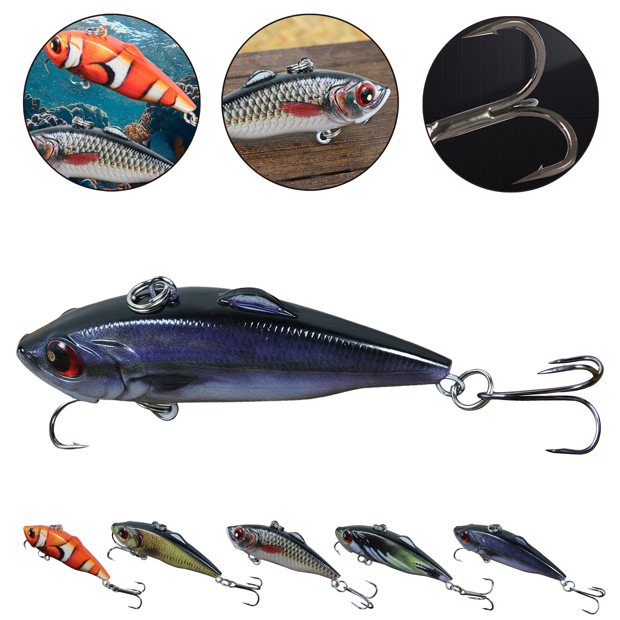13g Sinking Hard Bait 3D Realistic Fishing Lure for Casting Bass Trout Saltwater 6