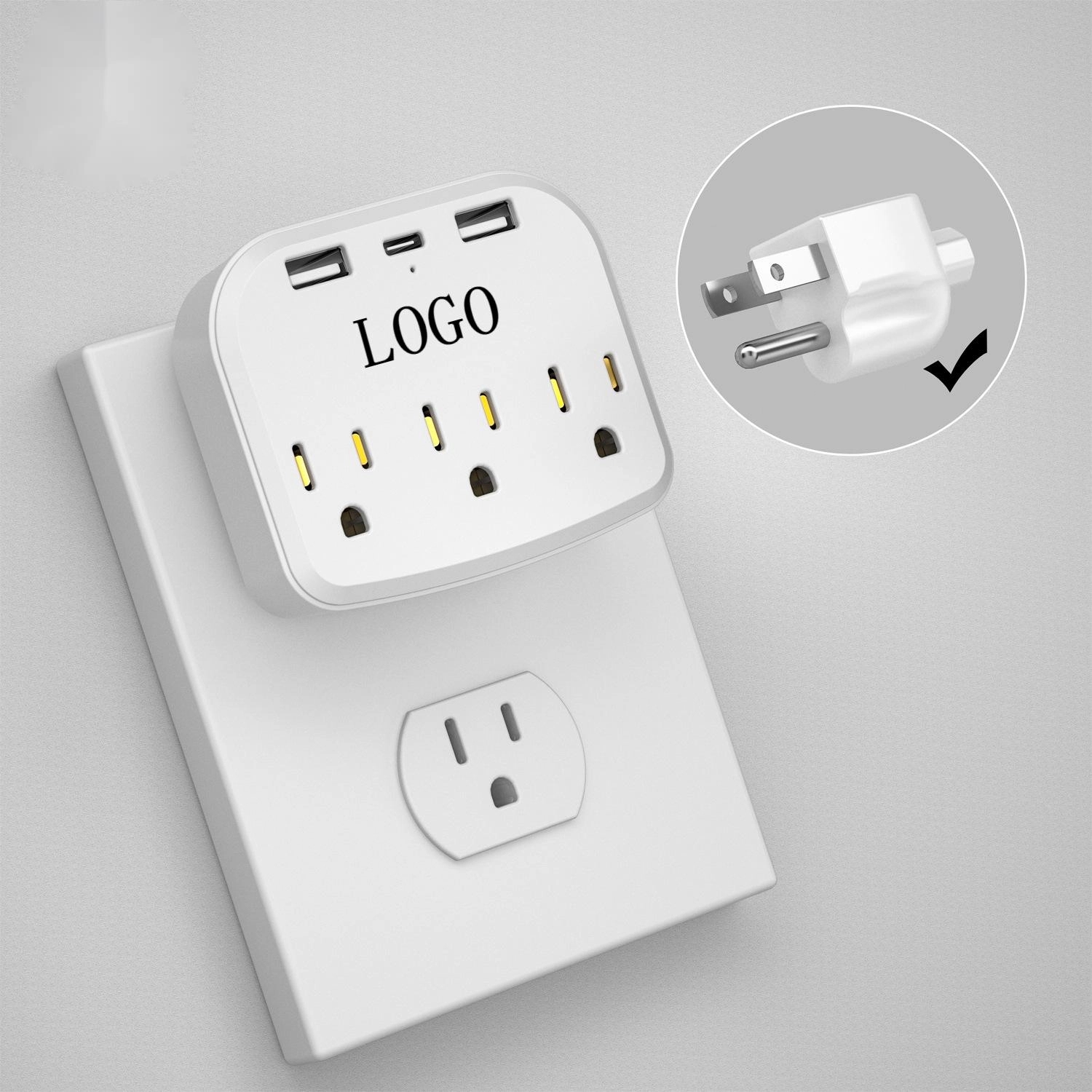 3-Outlet Extender with 3 Usb Power Strip 7